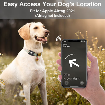 Airtag Dog Collar Holder, [1 Pack] Waterproof Airtag Case for Dog Collar, TPU & Silicone Full Body Covered Anti-Lost Apple Air Tag Collar Holder Airtag Case for Pet Collar Backpack, Black