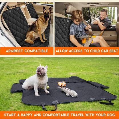 Ultimate Waterproof Dog Car Seat Cover - Non-Slip Back Seat Protector for Pets & Kids, Fits Most Cars, Trucks & SUVs - Black