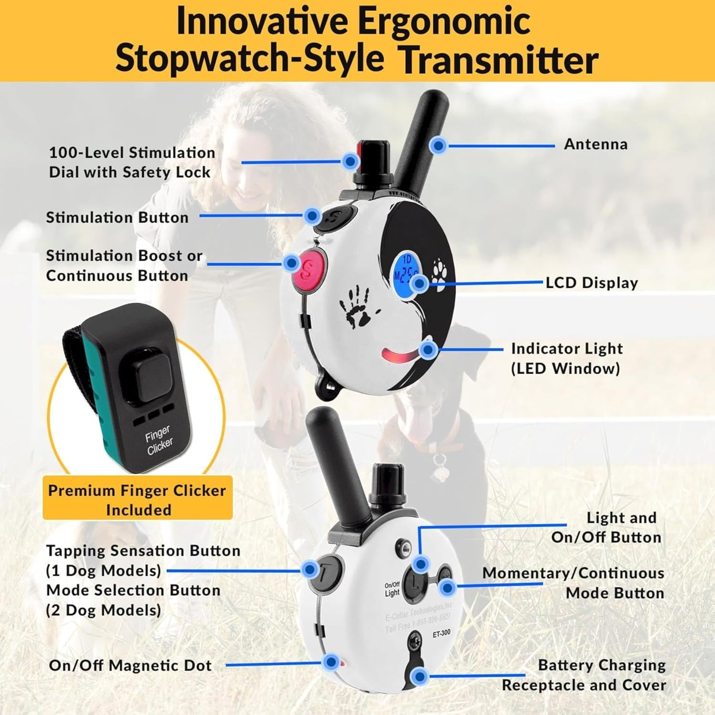 Transform Your Dog's Behavior with the E-Collar Mini ET-300 Remote Training Collar - Waterproof, Rechargeable, and Packed with Features for Effective Training
