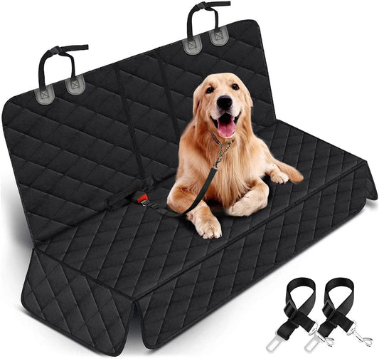 Ultimate Waterproof Dog Car Seat Cover - Non-Slip Back Seat Protector for Pets & Kids, Fits Most Cars, Trucks & SUVs - Black