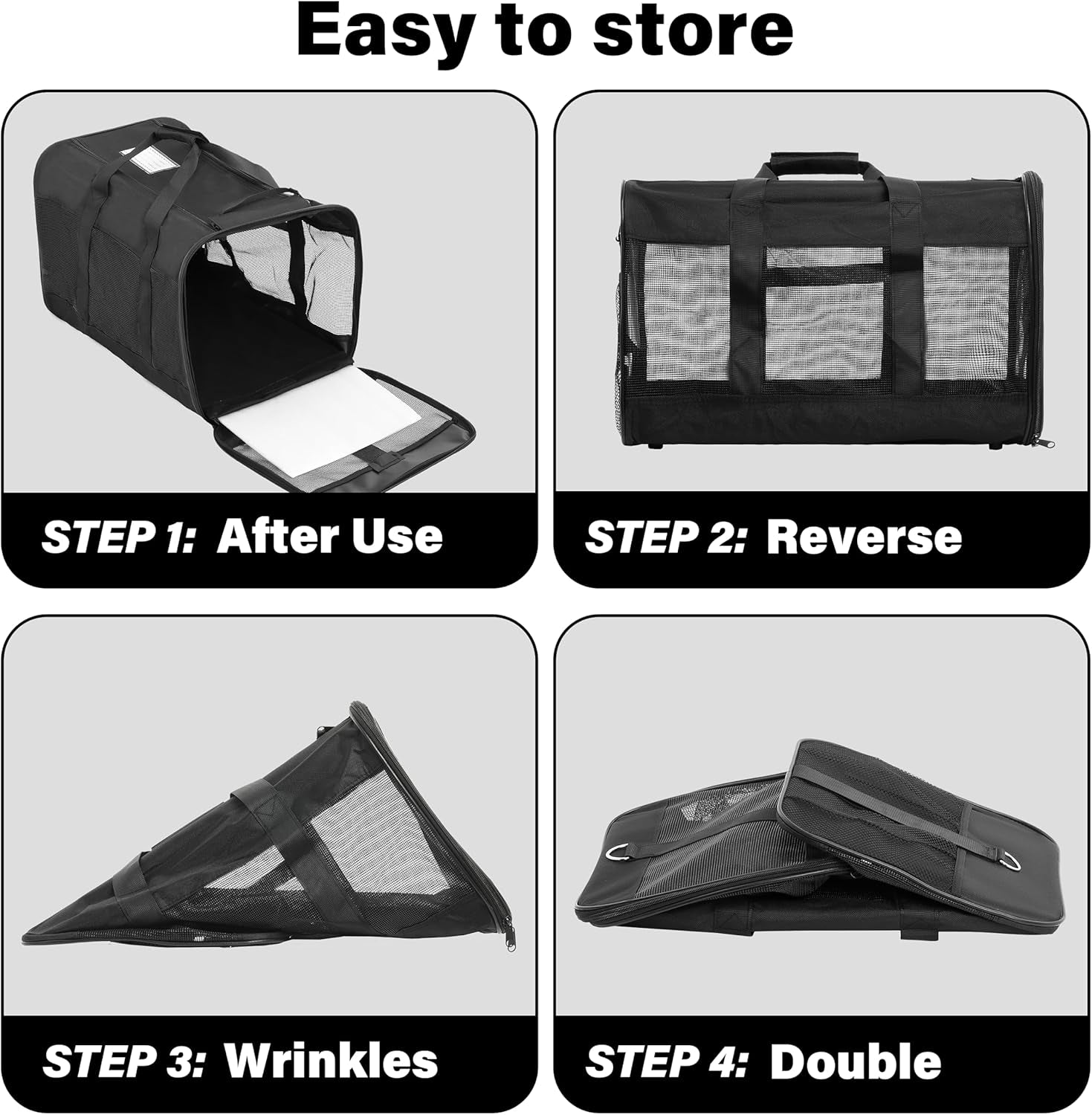 Ultimate Pet Travel Carrier: Soft-Sided, Airline Approved, Collapsible Bag for Cats and Small Dogs (Up to 17 lbs) - Durable, Comfortable, and Travel-Friendly!