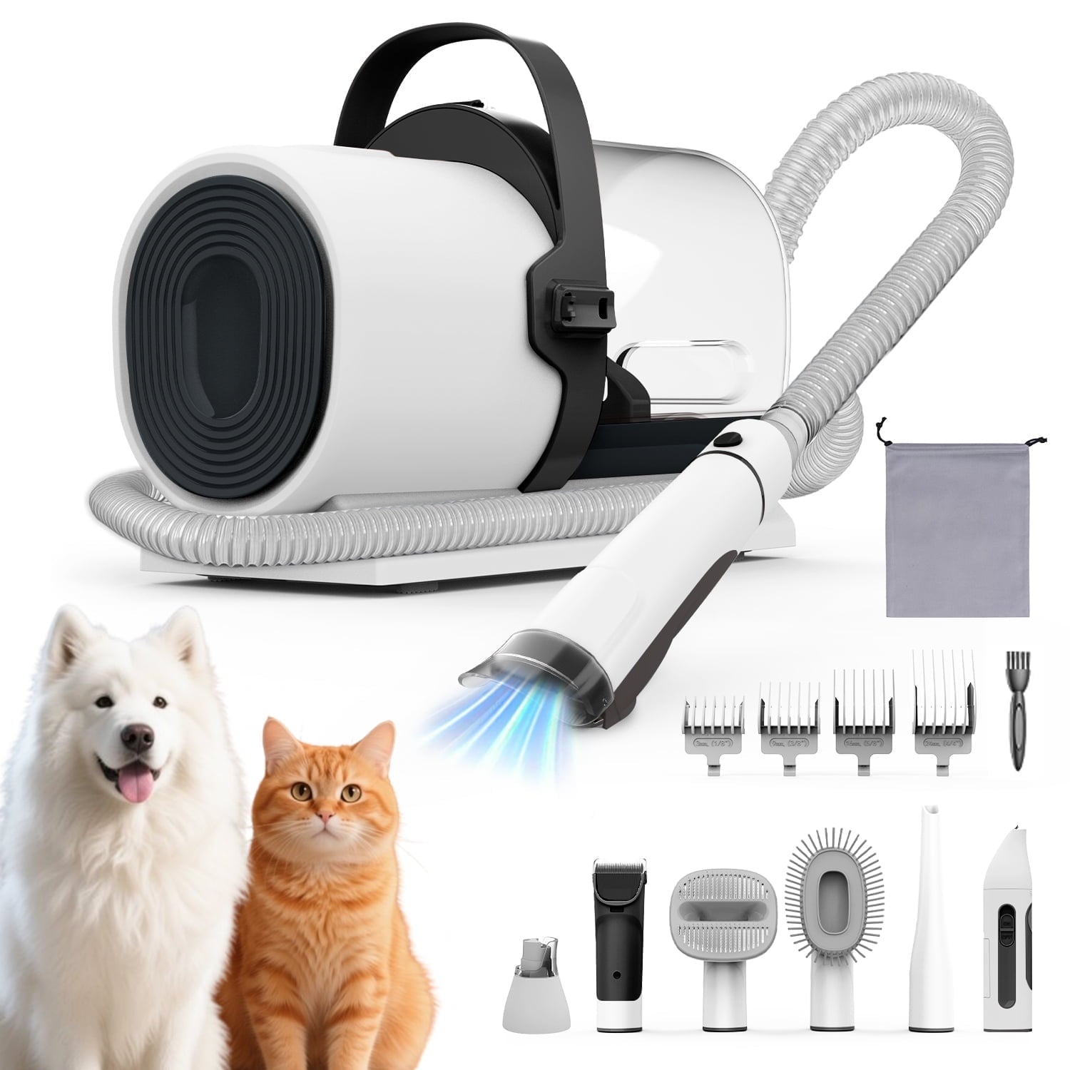 Ultimate 7-in-1 Dog Grooming Vacuum Kit with 11000Pa Super Suction for Effortless Shedding and Low Noise Experience