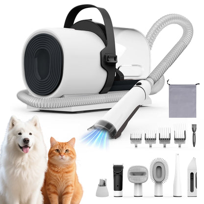 Ultimate 7-in-1 Dog Grooming Vacuum Kit with 11000Pa Super Suction for Effortless Shedding and Low Noise Experience